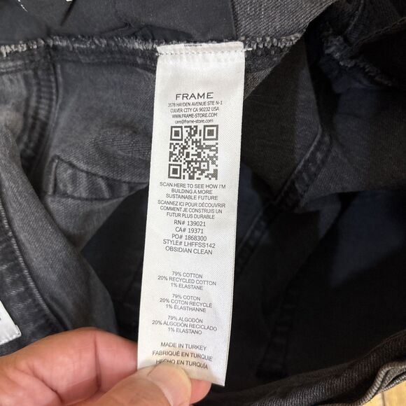 FRAME Le High Flare Jeans Obsidian Clean Side Slit Jeans Women Size 29 (31X32) - Picture 9 of 11